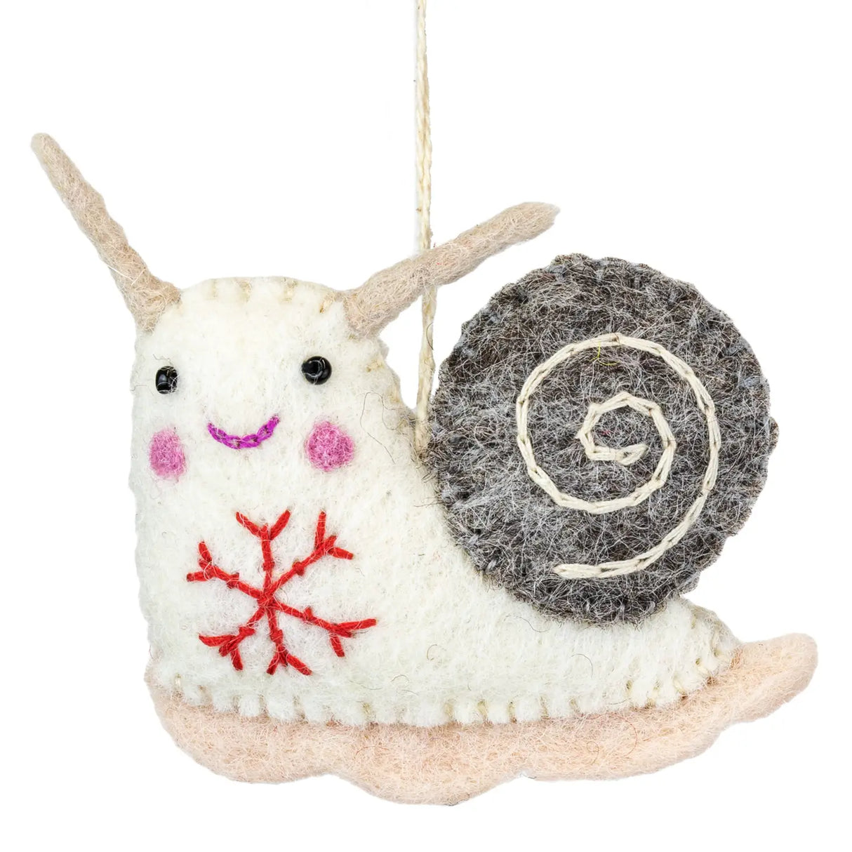 Snowflake Snail Felt Ornament