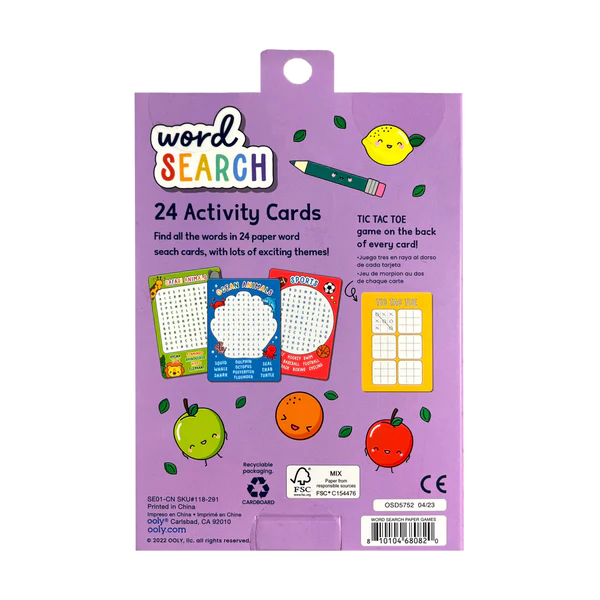 Activity Cards Word Search