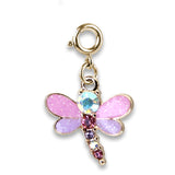 Gold Glitter Dragonfly Charm