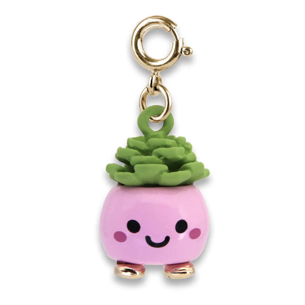 Gold Happy Succulent Charm