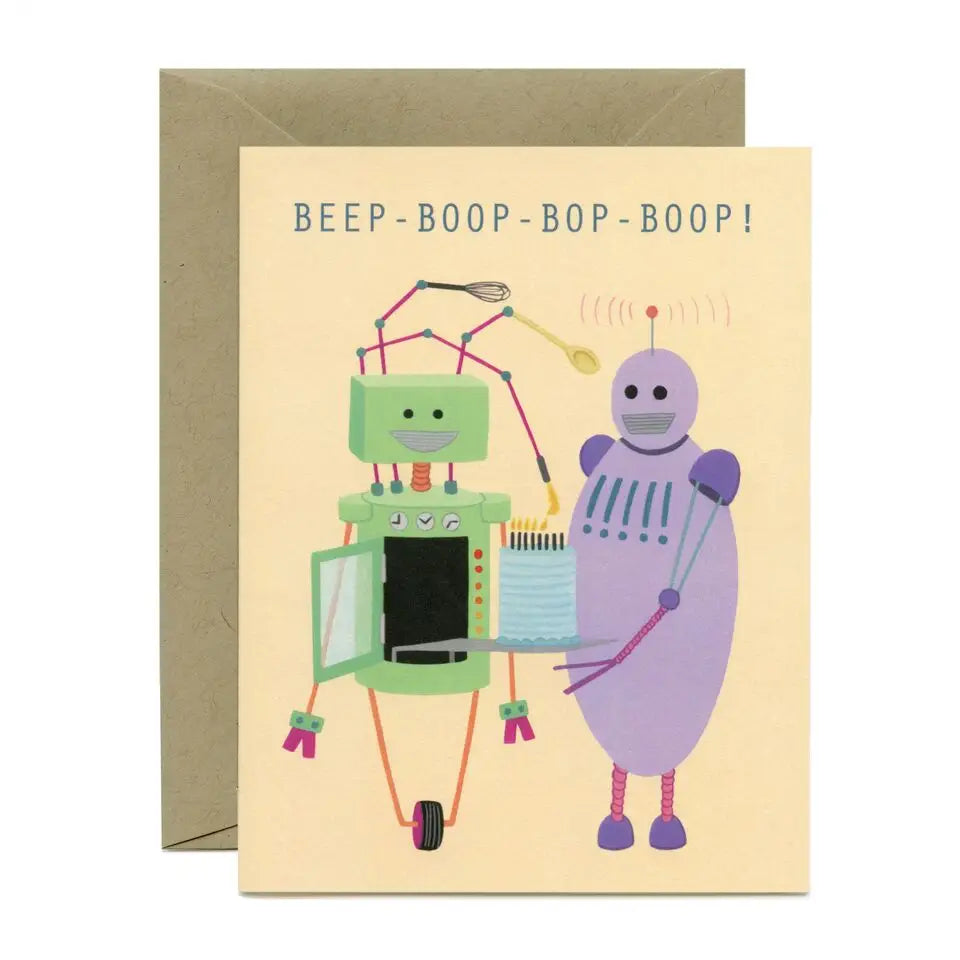 Robot Cake Birthday Card