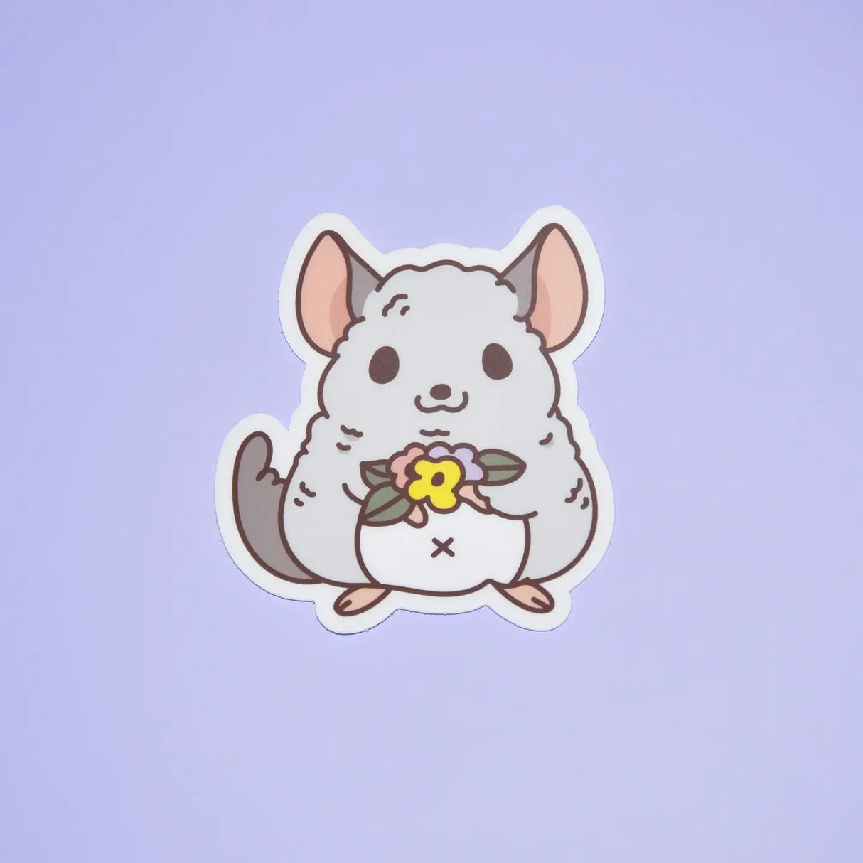 Chinchilla and Flowers Sticker