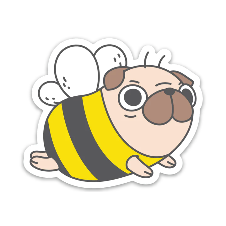 Pug Bee Sticker