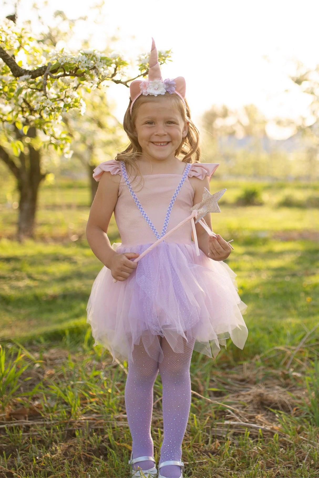 Pink Shimmer Unicorn Dress & Headband | Size 5-6