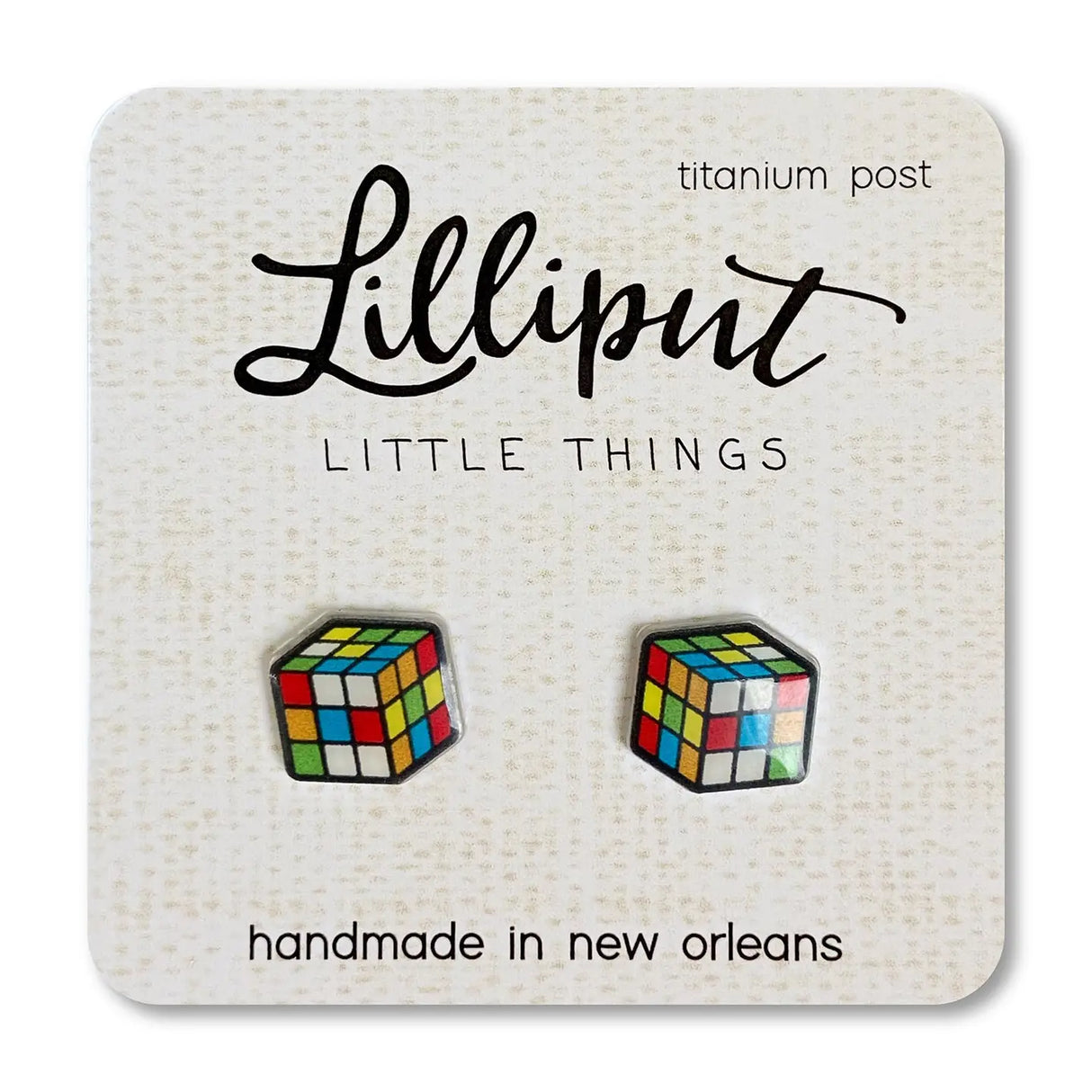 Retro Puzzle Cube Earrings