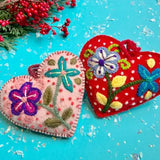 Embroidered Heart Ornament