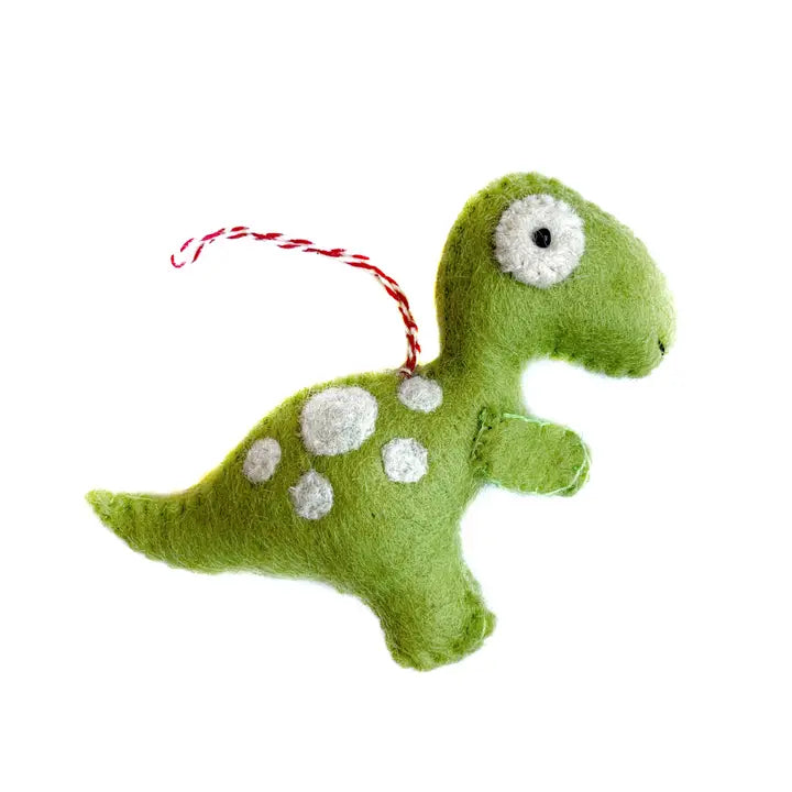 Green T Rex Felt Ornament