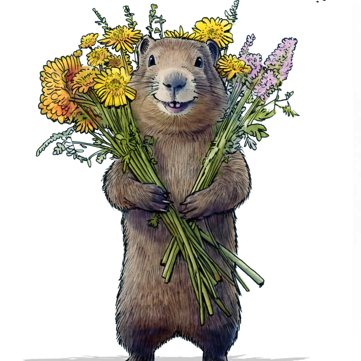 Wild Smile Groundhog Card