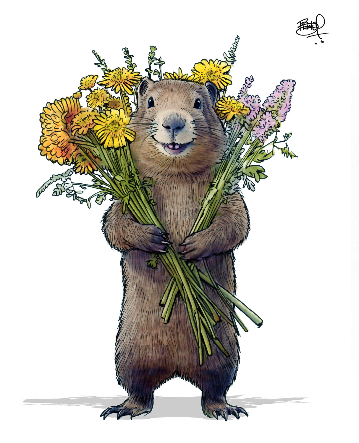 Wild Smile Groundhog Card