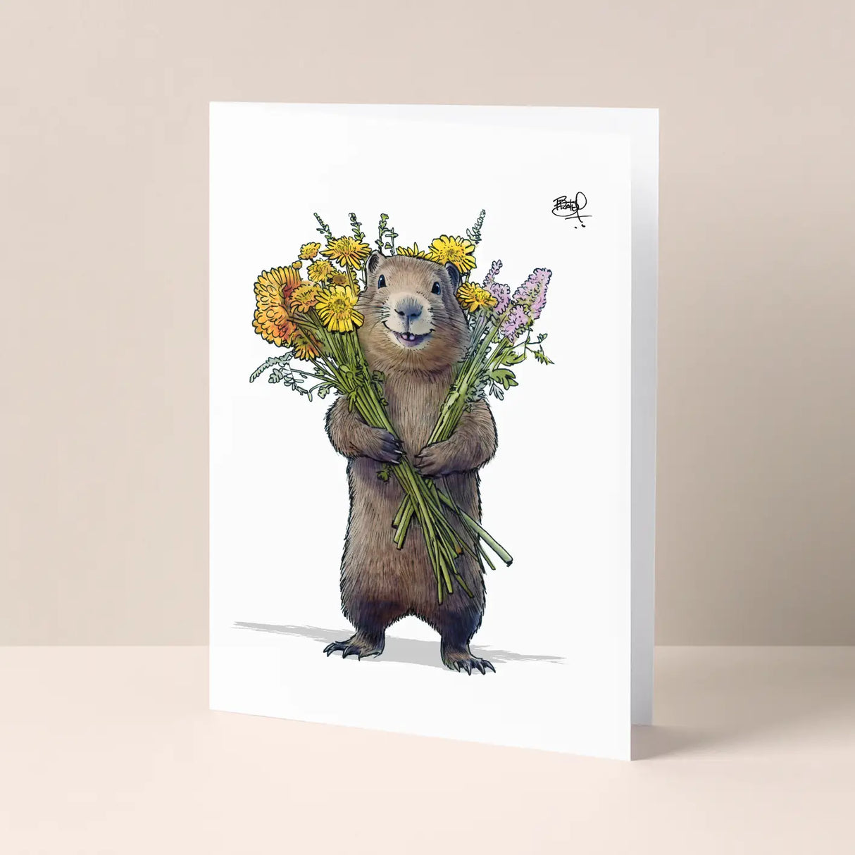 Wild Smile Groundhog Card