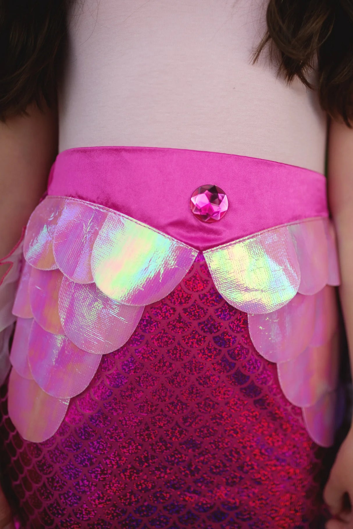 Mermaid Glimmer Skirt Set with Headband | Pink