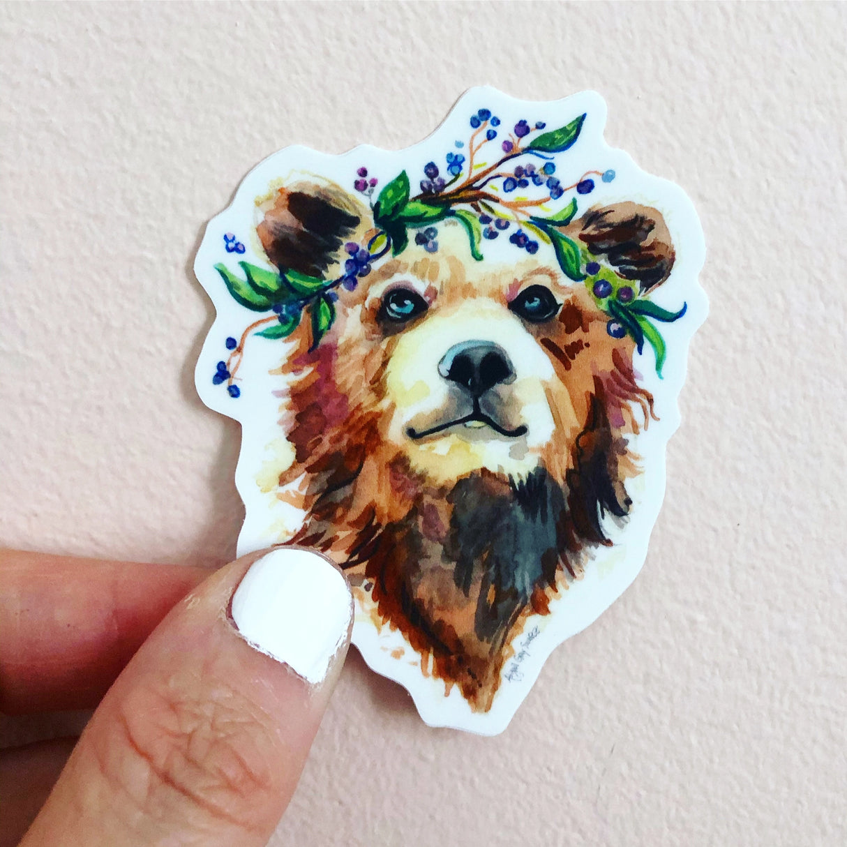 Bear in Blueberries Sticker