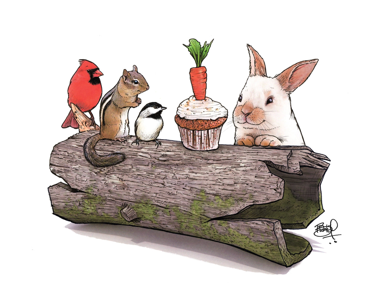 Bunny Carrot Cake Birthday Card