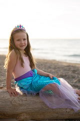 Mermaid Glimmer Skirt Set with Headband | Lilac