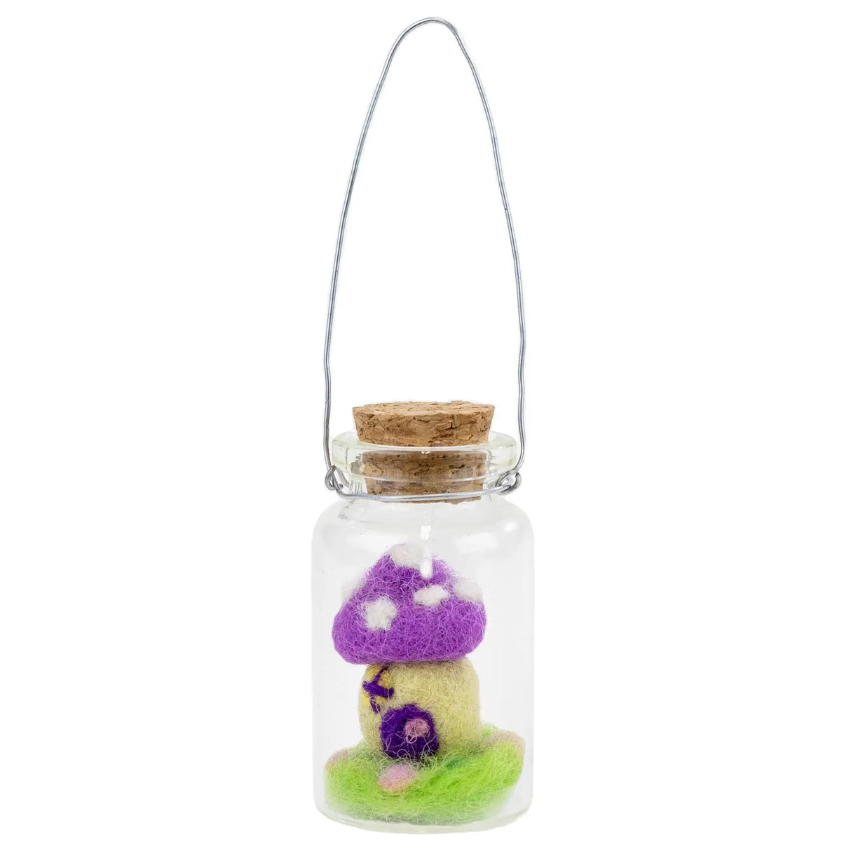 Tiny Mushroom House Bottle Ornament