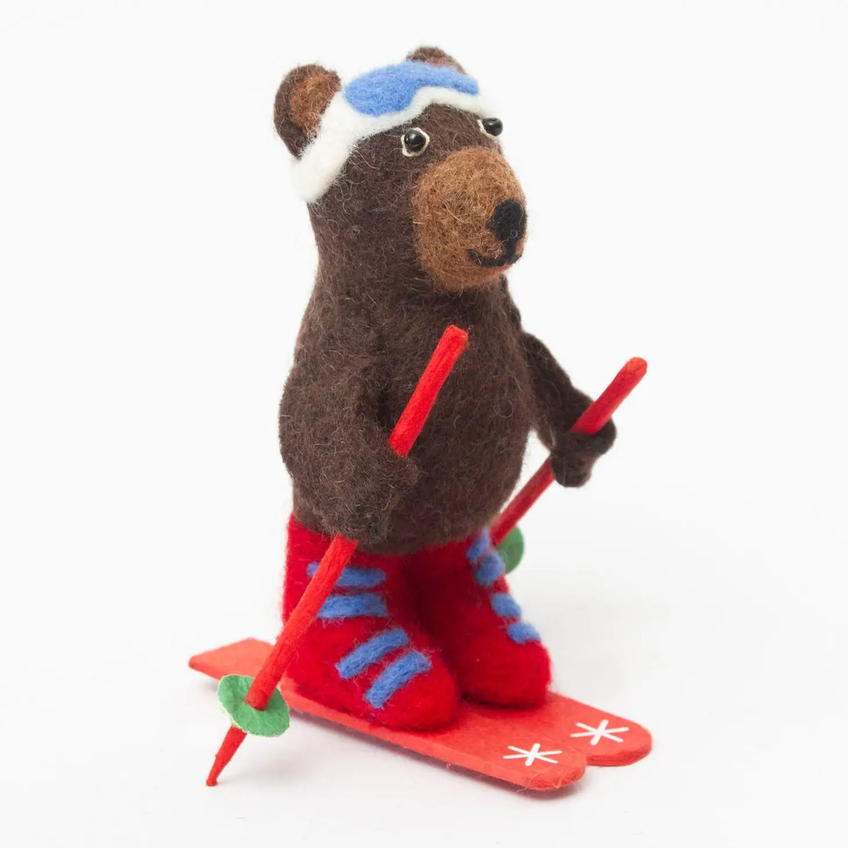 Skiing Bear Felt Ornament