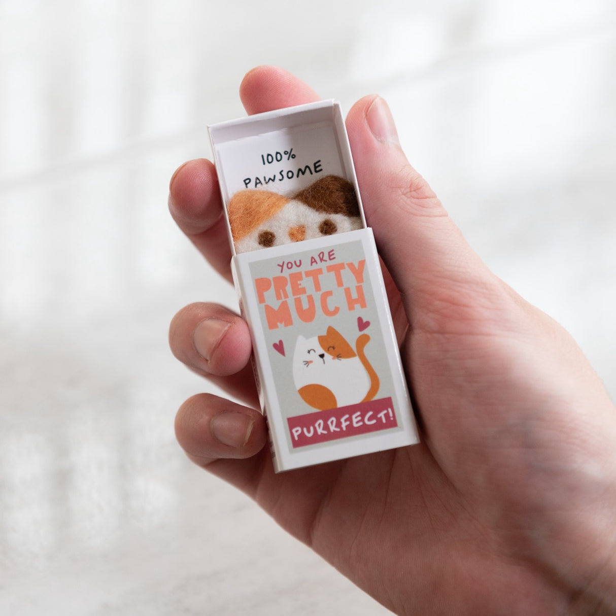 You're Purrfect Felt Cat Matchbox