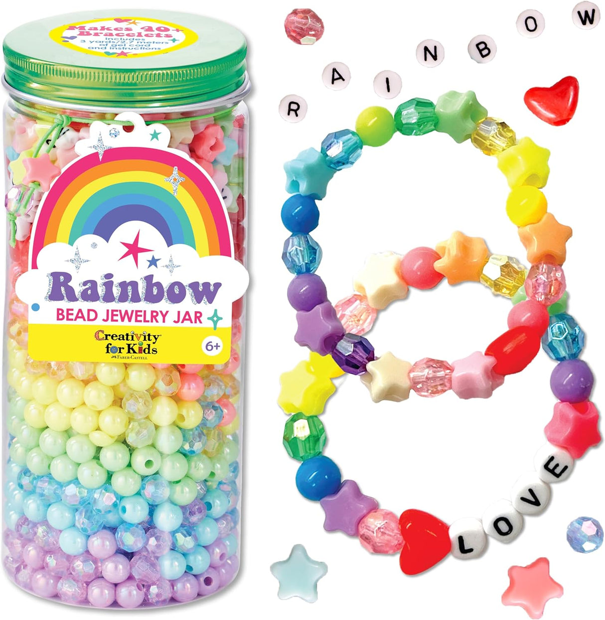 Bead Jewelry Jar | Rainbow