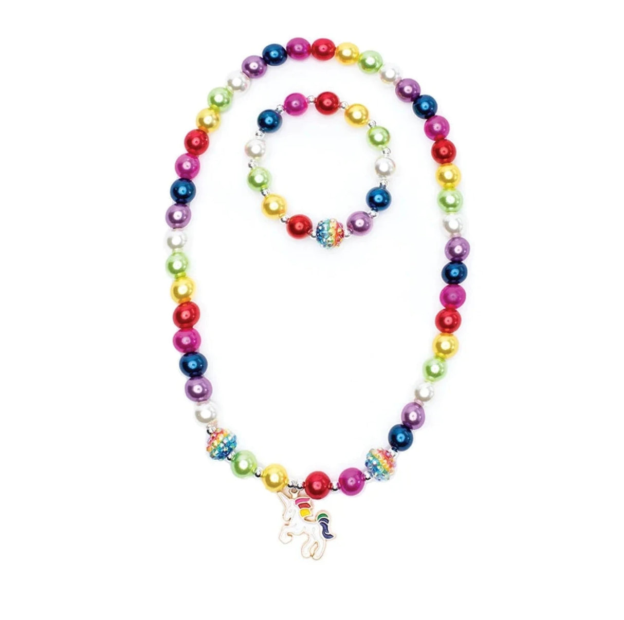 Gumball Rainbow Necklace & Bracelet Set