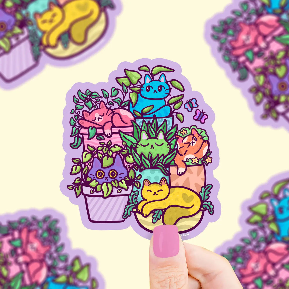 Cat Planters Sticker