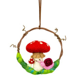 Mushroom Snail Wreath Felt Ornament