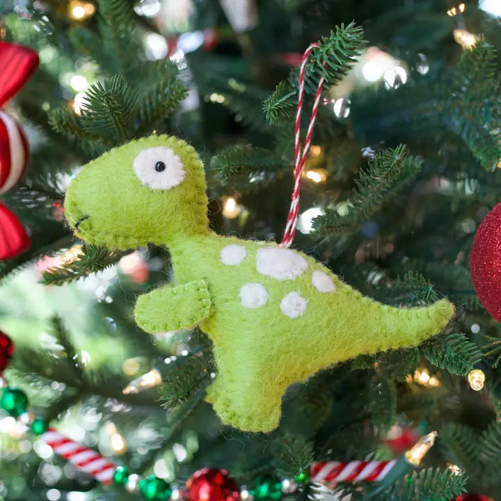 Green T Rex Felt Ornament