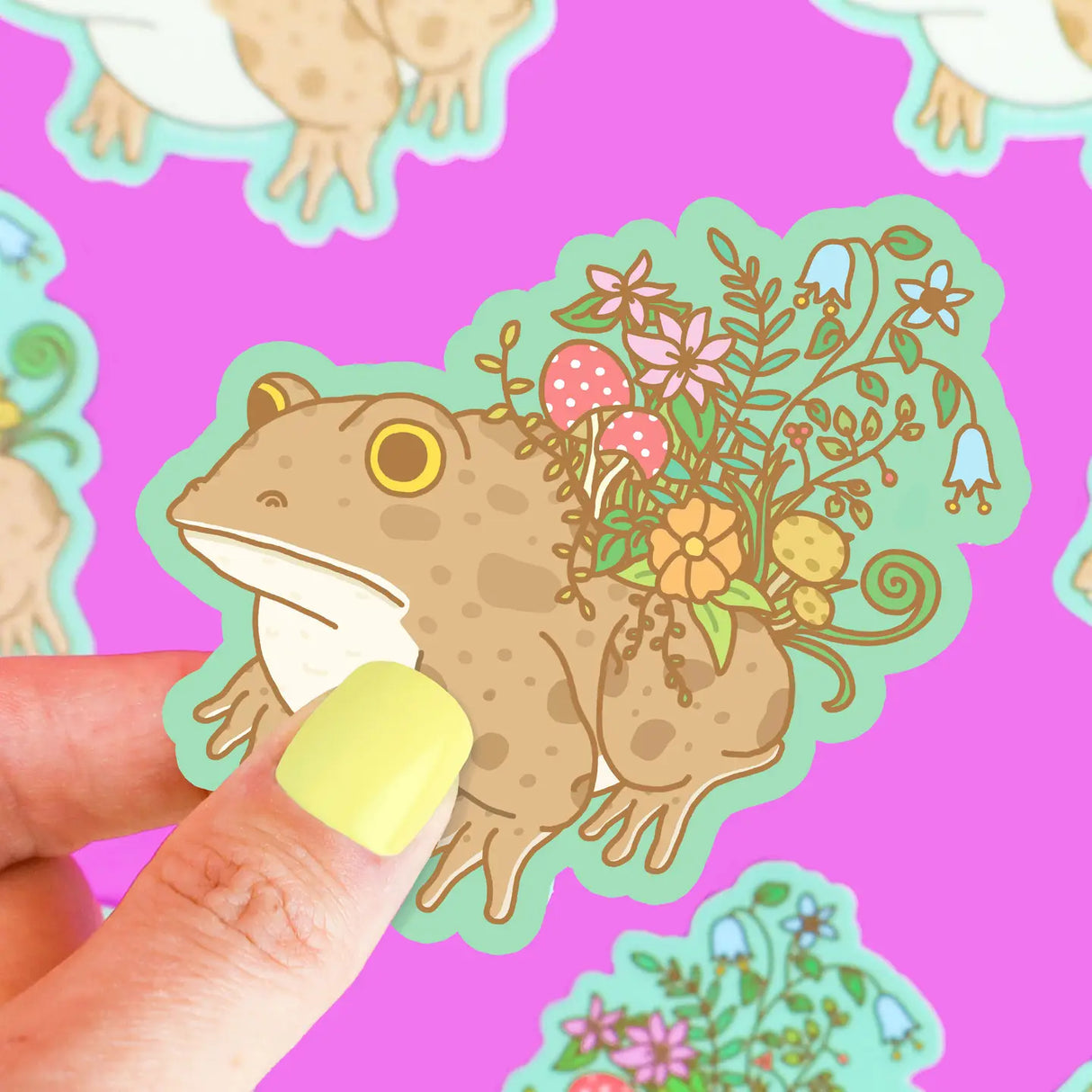 Botanical Toad Planter Sticker