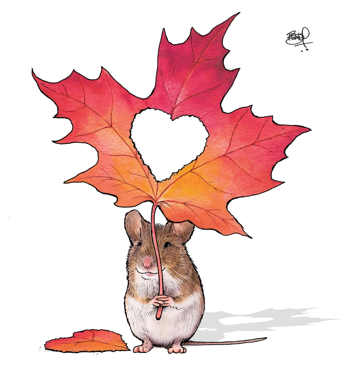 Mouse Leaf Love Card