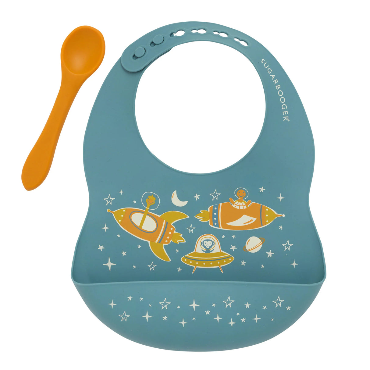 Fresh & Messy Silicone Bib & Spoon Set | Zoom!