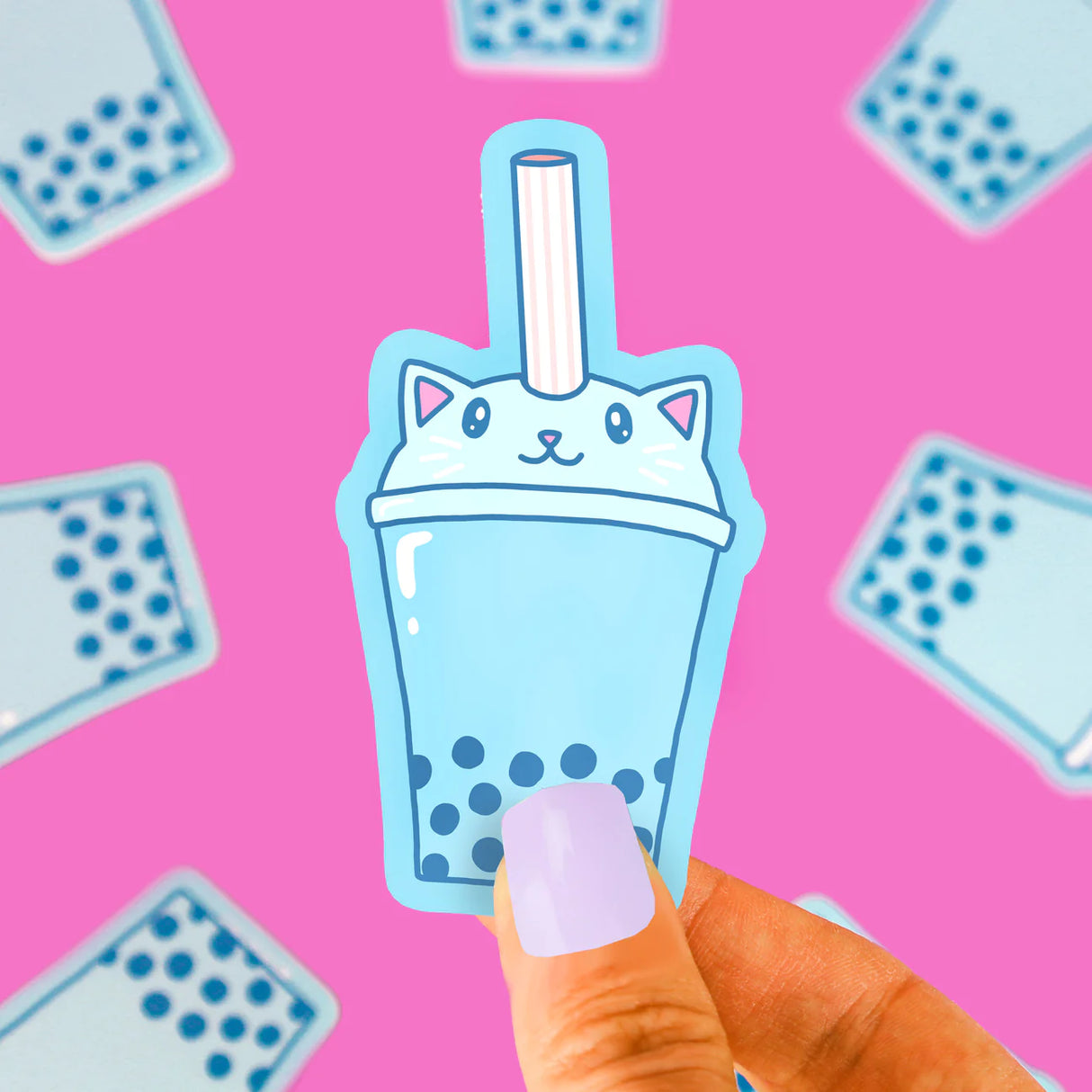 Boba Cat Tapioca Drink Sticker