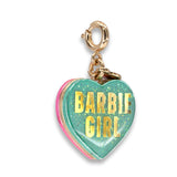 Gold Barbie Girl Heart Charm