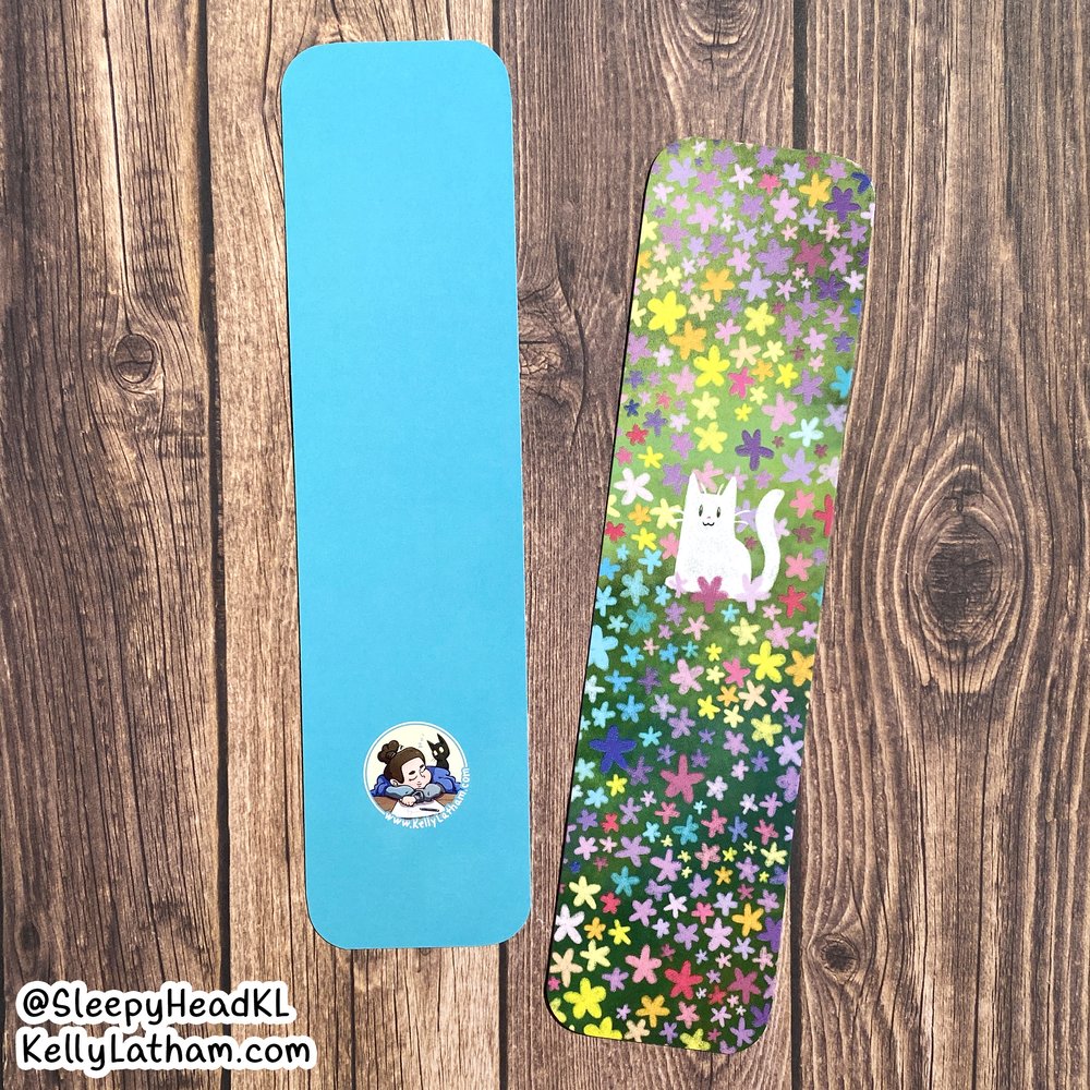 Cat & Flowers Bookmark