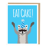 Eat Cake Raccoon Birthday Card