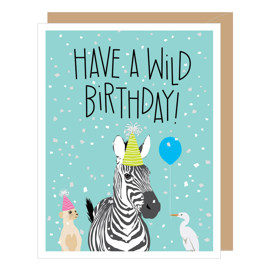 Wild Birthday Zebra Card