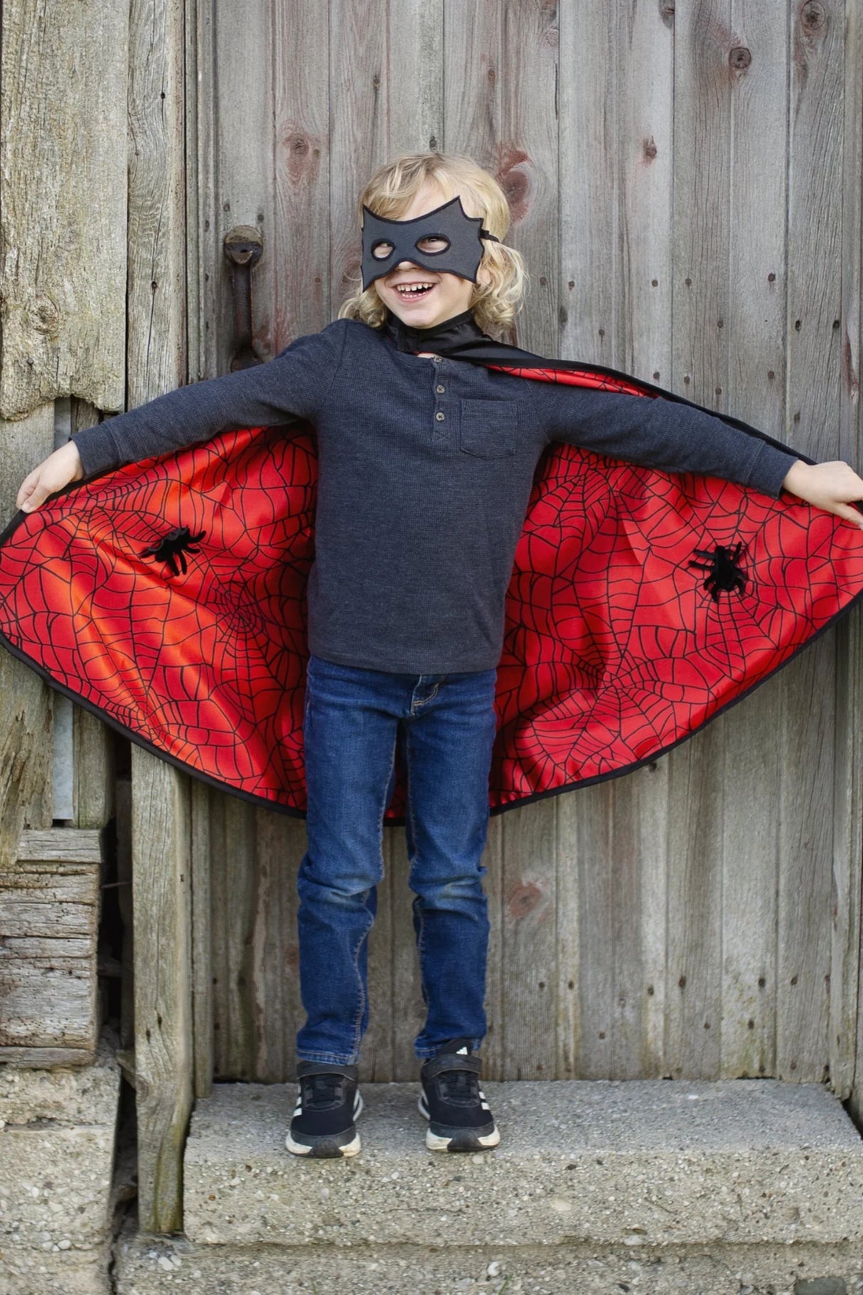 Spider Bat Reversible Cape & Mask | Size 4-6