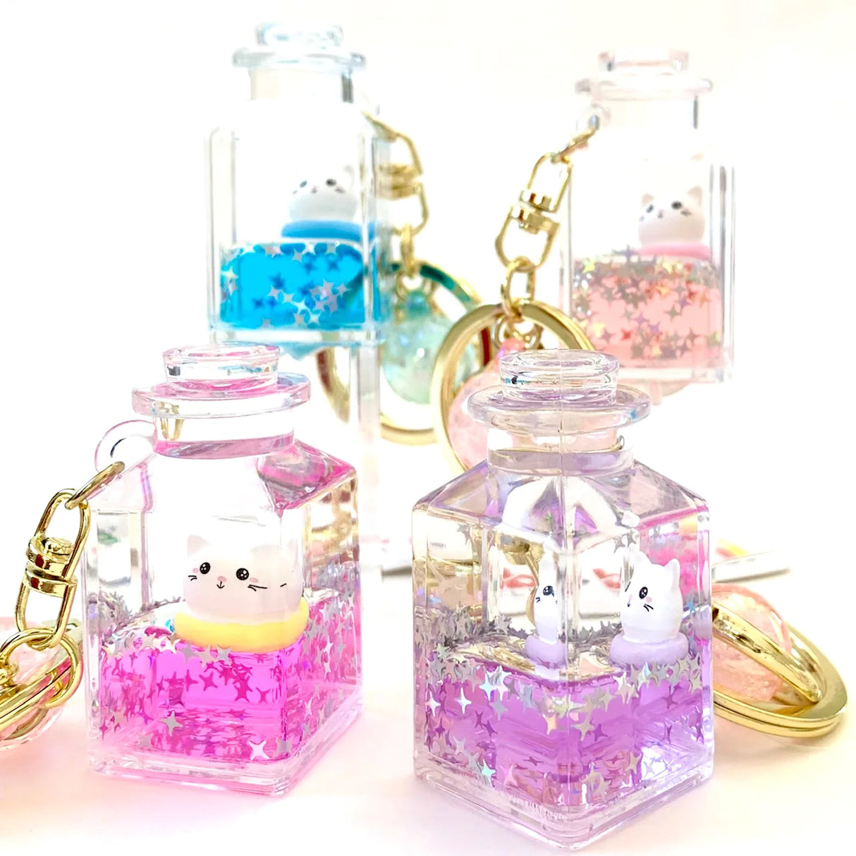 Kitty Jar Floaty KeyChain