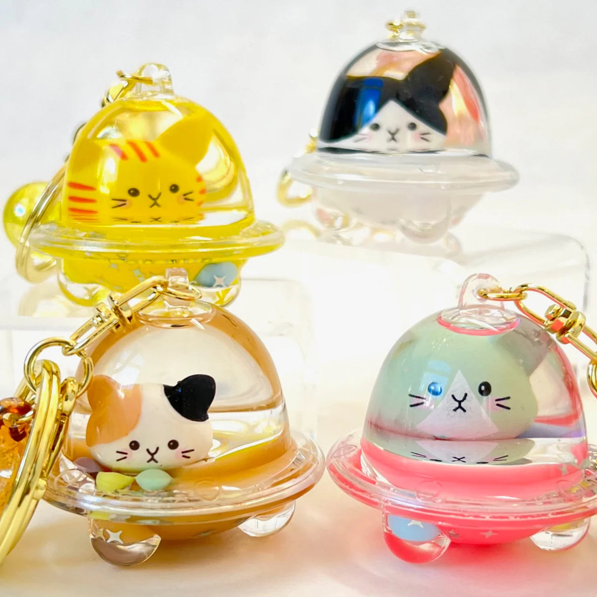 Cat UFO Floaty KeyChain