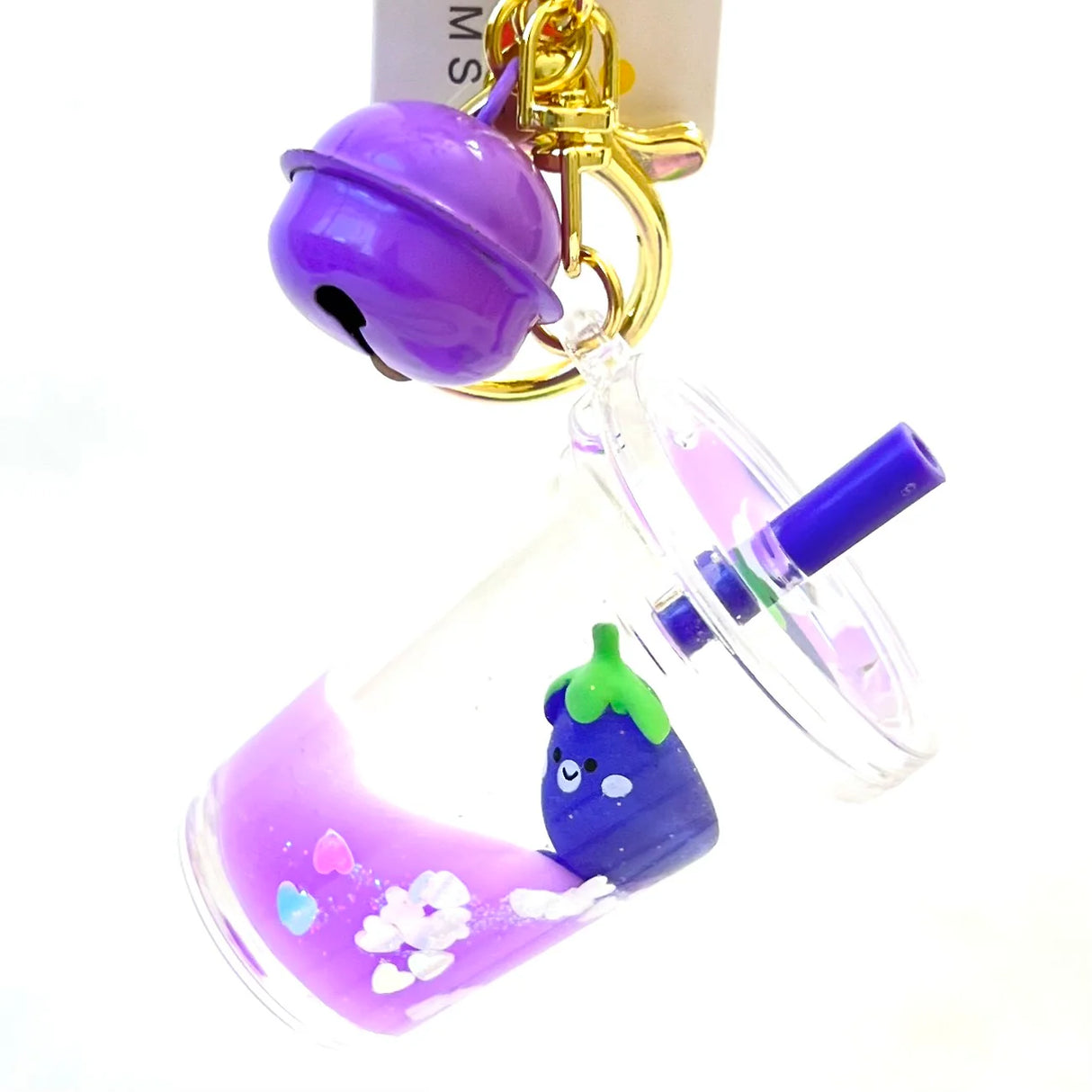 Eggplant Floaty Charm Keychain