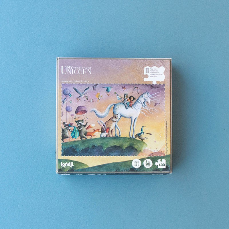 100pc Glitter Unicorn Pocket Puzzle