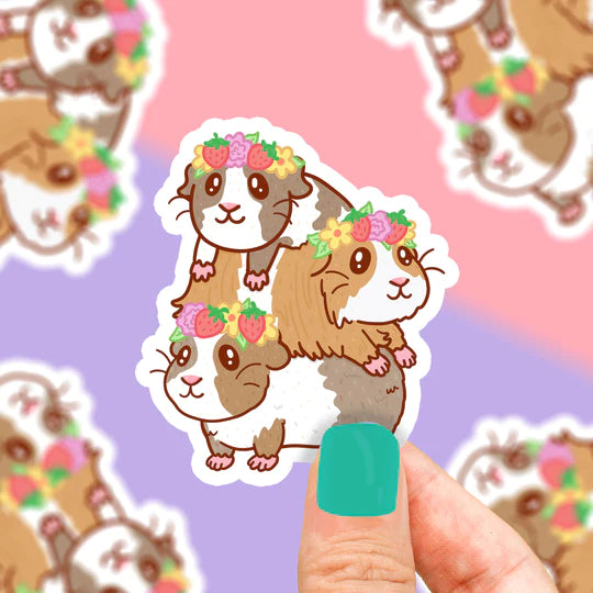 Flower Crown Guinea Pigs Sticker