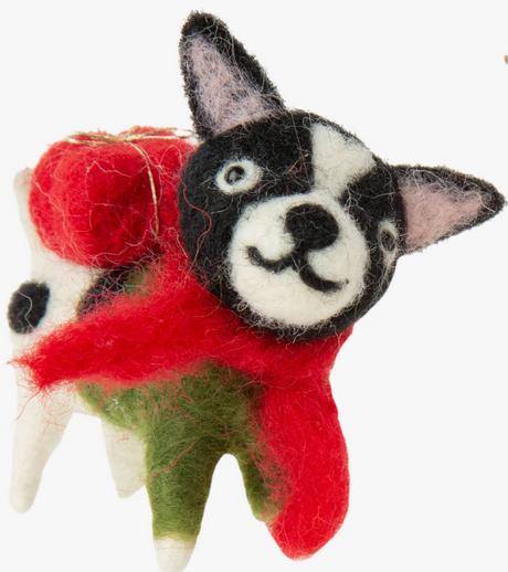 Christmas Puppy Felt Ornament