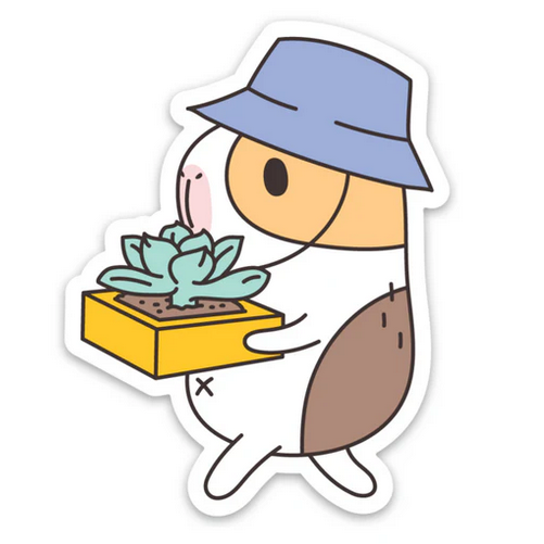 Guinea Pig Succulent Gardener Sticker