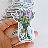 Bubu with Tulips in Jar Sticker