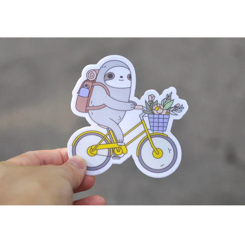 Biking Sloth Sticker