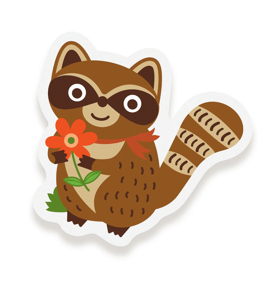 Go Wild Raccoon Sticker Birthday Card