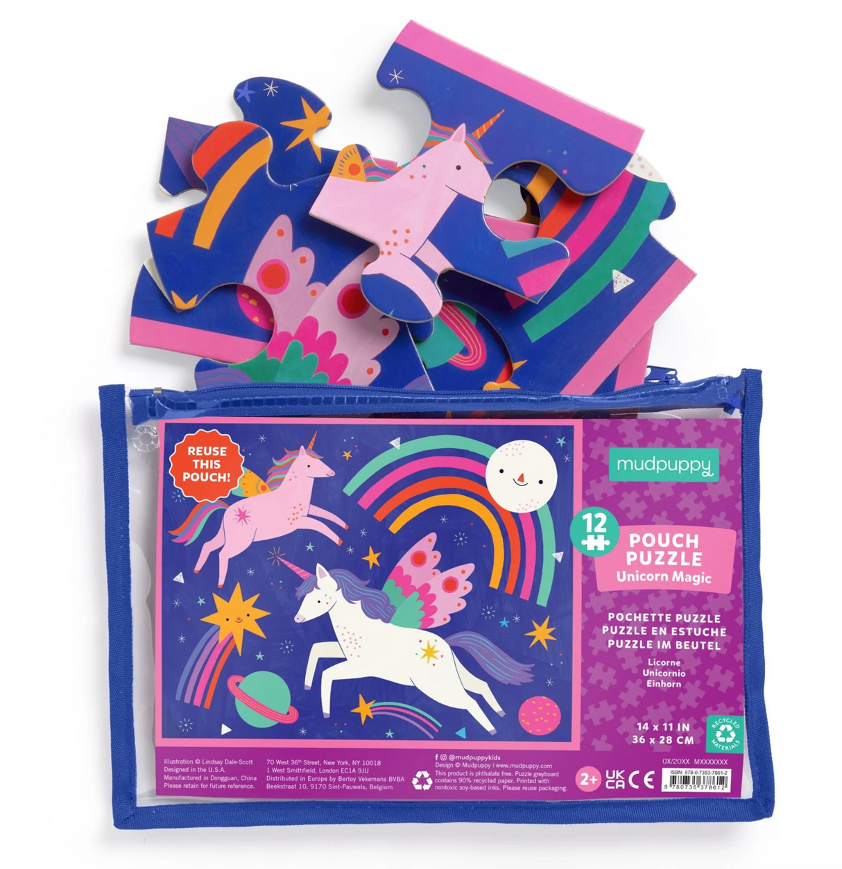 12pc Unicorn Puzzle Pouch