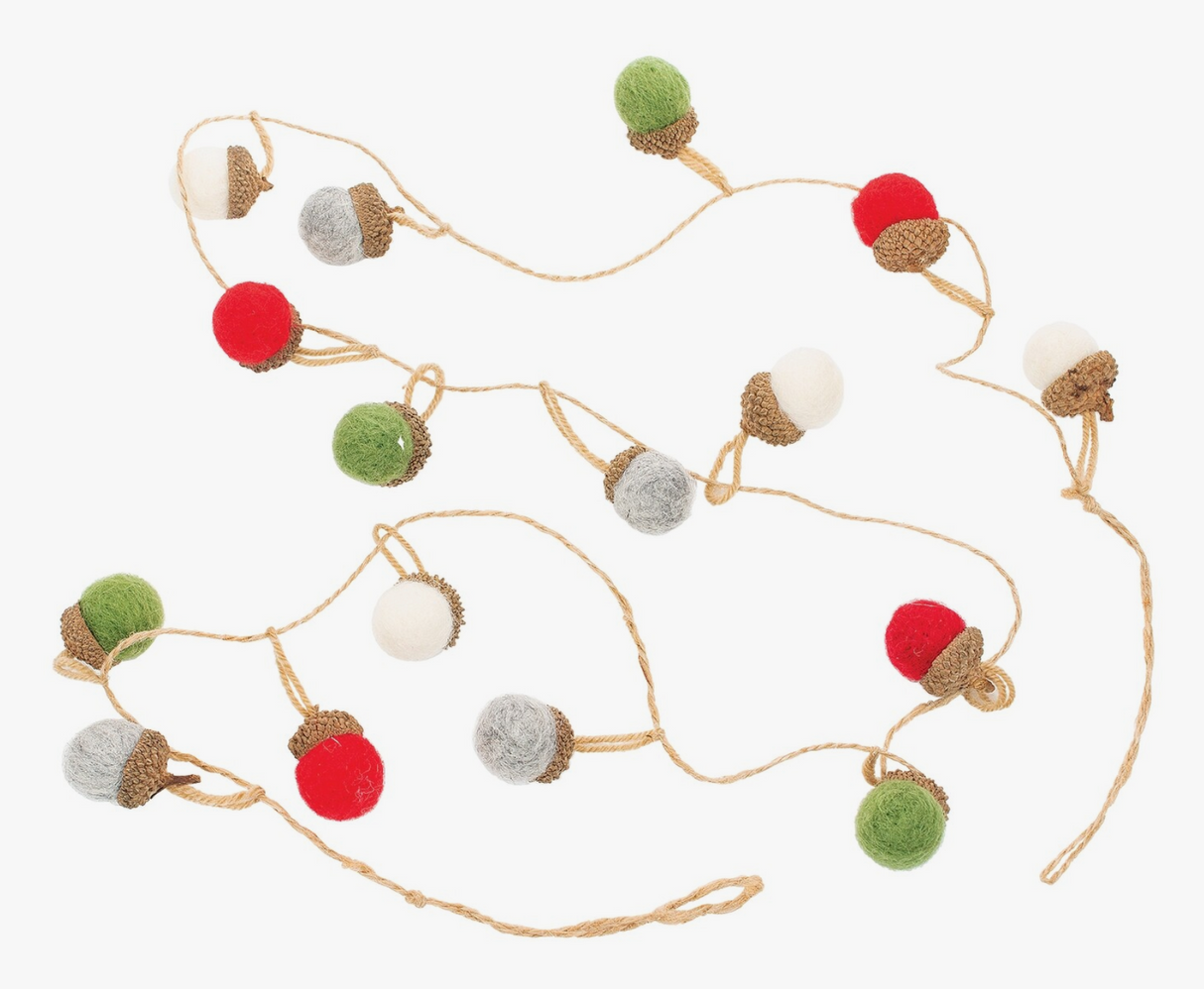 Acorn Felt Garland