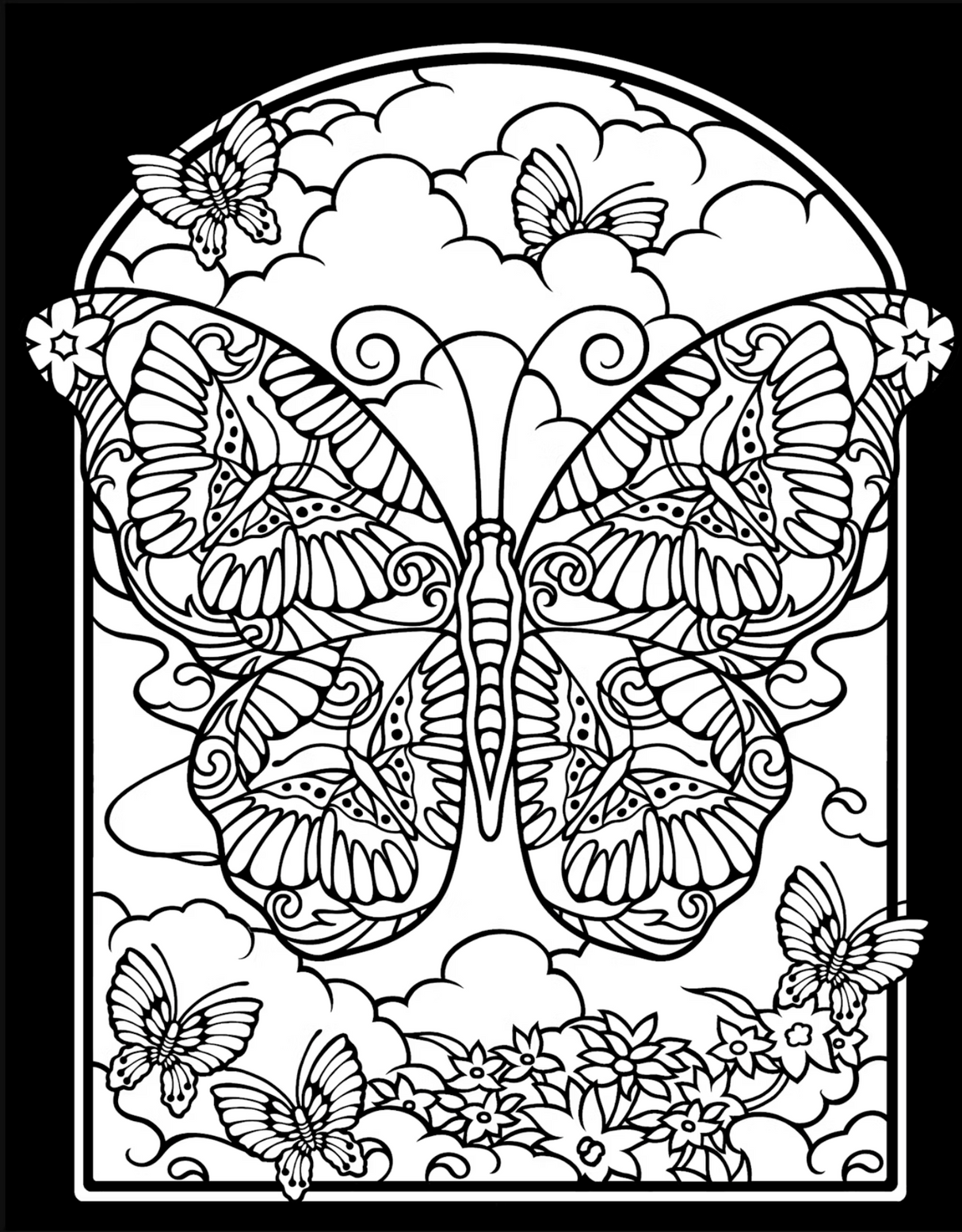 Fanciful Butterflies Stained Glass Coloring Book