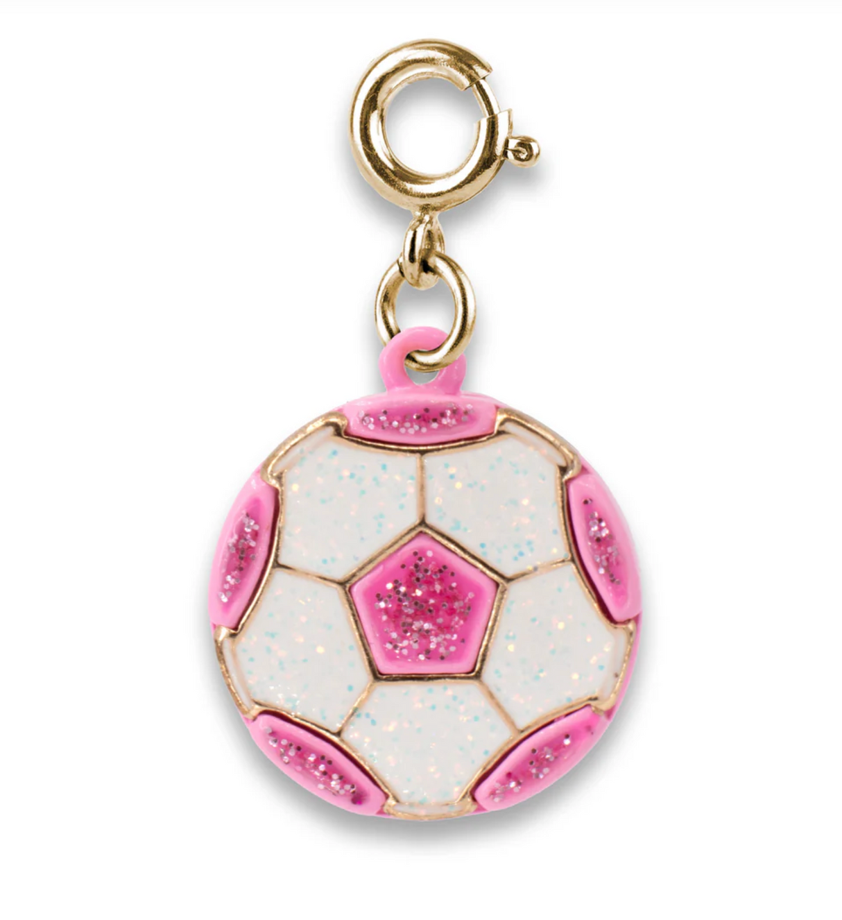 Gold Glitter Soccer Ball Charm