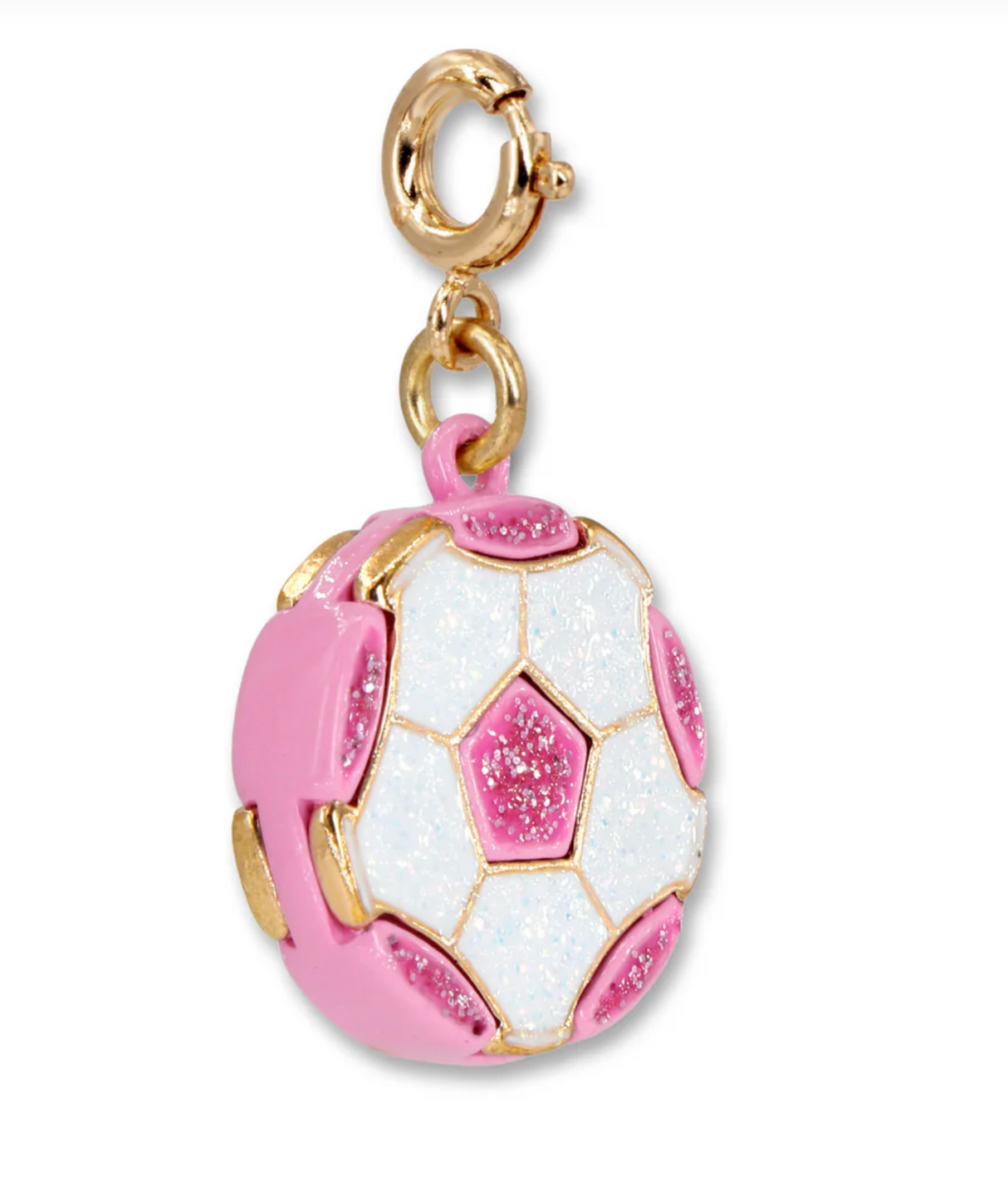 Gold Glitter Soccer Ball Charm